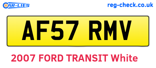 AF57RMV are the vehicle registration plates.