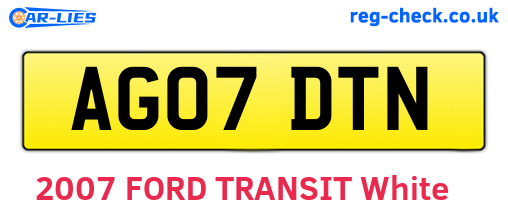 AG07DTN are the vehicle registration plates.