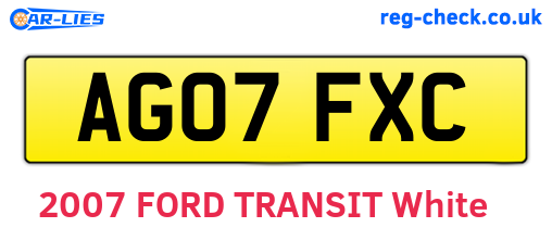 AG07FXC are the vehicle registration plates.
