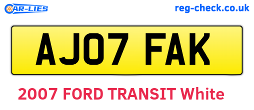 AJ07FAK are the vehicle registration plates.