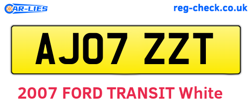 AJ07ZZT are the vehicle registration plates.