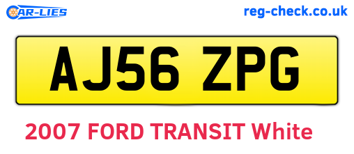 AJ56ZPG are the vehicle registration plates.