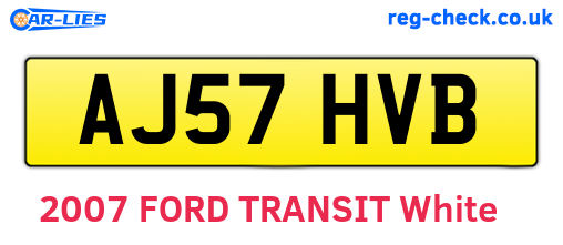 AJ57HVB are the vehicle registration plates.