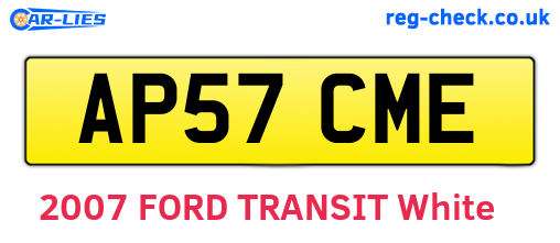 AP57CME are the vehicle registration plates.