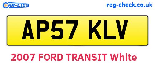 AP57KLV are the vehicle registration plates.