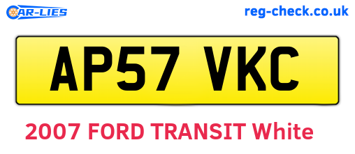 AP57VKC are the vehicle registration plates.