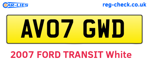 AV07GWD are the vehicle registration plates.