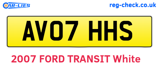 AV07HHS are the vehicle registration plates.