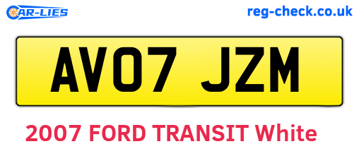 AV07JZM are the vehicle registration plates.