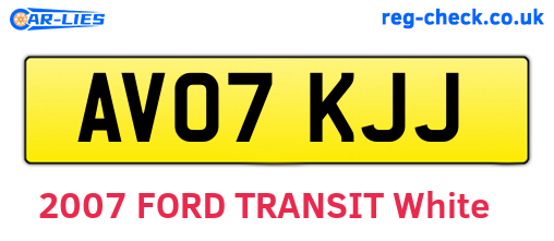 AV07KJJ are the vehicle registration plates.