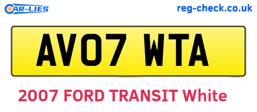 AV07WTA are the vehicle registration plates.