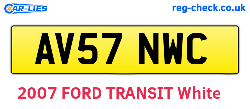 AV57NWC are the vehicle registration plates.