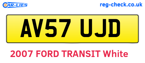AV57UJD are the vehicle registration plates.