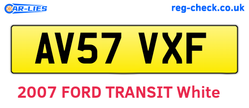 AV57VXF are the vehicle registration plates.