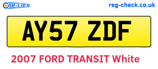 AY57ZDF are the vehicle registration plates.