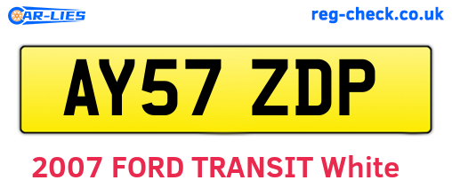 AY57ZDP are the vehicle registration plates.