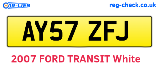 AY57ZFJ are the vehicle registration plates.