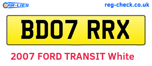 BD07RRX are the vehicle registration plates.