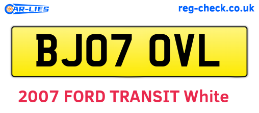 BJ07OVL are the vehicle registration plates.