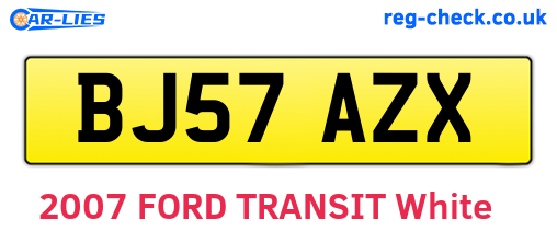 BJ57AZX are the vehicle registration plates.