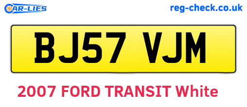 BJ57VJM are the vehicle registration plates.