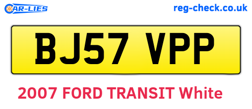 BJ57VPP are the vehicle registration plates.