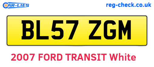 BL57ZGM are the vehicle registration plates.