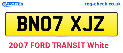 BN07XJZ are the vehicle registration plates.