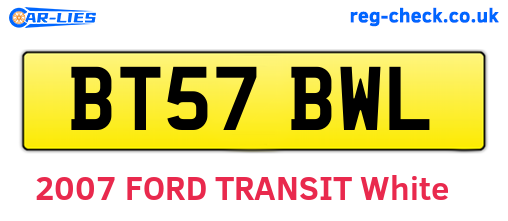 BT57BWL are the vehicle registration plates.