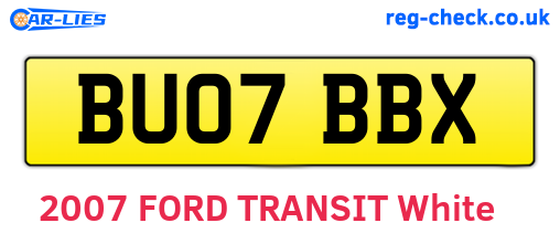 BU07BBX are the vehicle registration plates.