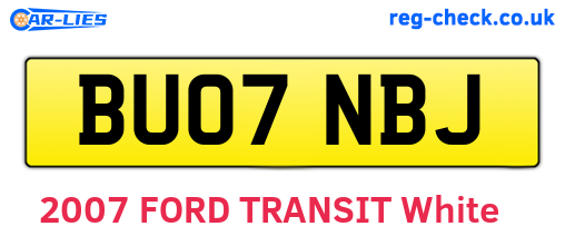 BU07NBJ are the vehicle registration plates.