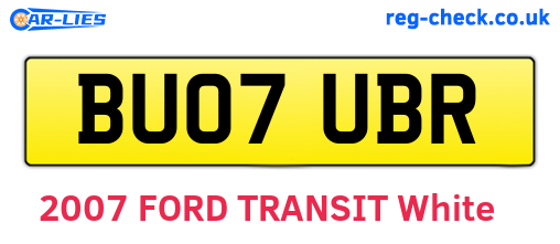 BU07UBR are the vehicle registration plates.