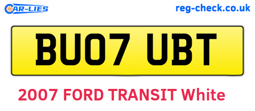 BU07UBT are the vehicle registration plates.
