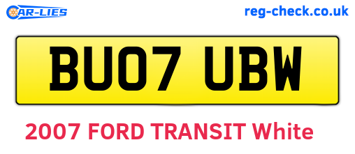 BU07UBW are the vehicle registration plates.