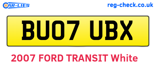 BU07UBX are the vehicle registration plates.