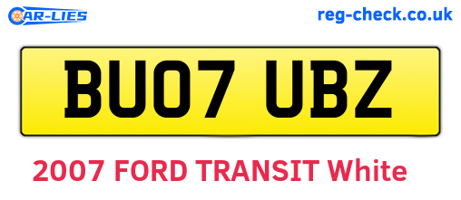 BU07UBZ are the vehicle registration plates.