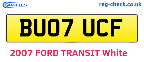 BU07UCF are the vehicle registration plates.