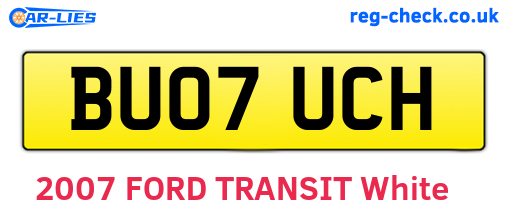 BU07UCH are the vehicle registration plates.