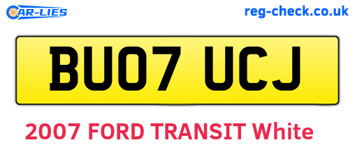 BU07UCJ are the vehicle registration plates.