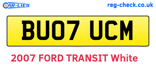BU07UCM are the vehicle registration plates.