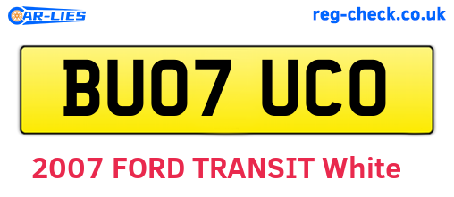 BU07UCO are the vehicle registration plates.