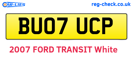 BU07UCP are the vehicle registration plates.