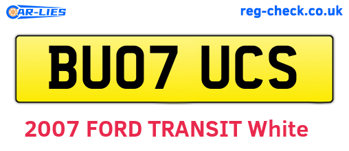 BU07UCS are the vehicle registration plates.