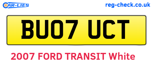 BU07UCT are the vehicle registration plates.