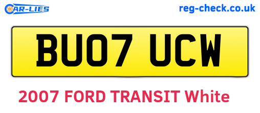 BU07UCW are the vehicle registration plates.