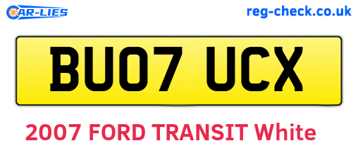 BU07UCX are the vehicle registration plates.