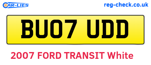 BU07UDD are the vehicle registration plates.
