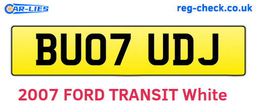 BU07UDJ are the vehicle registration plates.