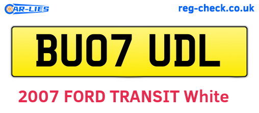BU07UDL are the vehicle registration plates.