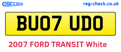 BU07UDO are the vehicle registration plates.